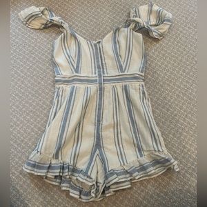 LoveShackFancy Lucy Romper Blue NWT